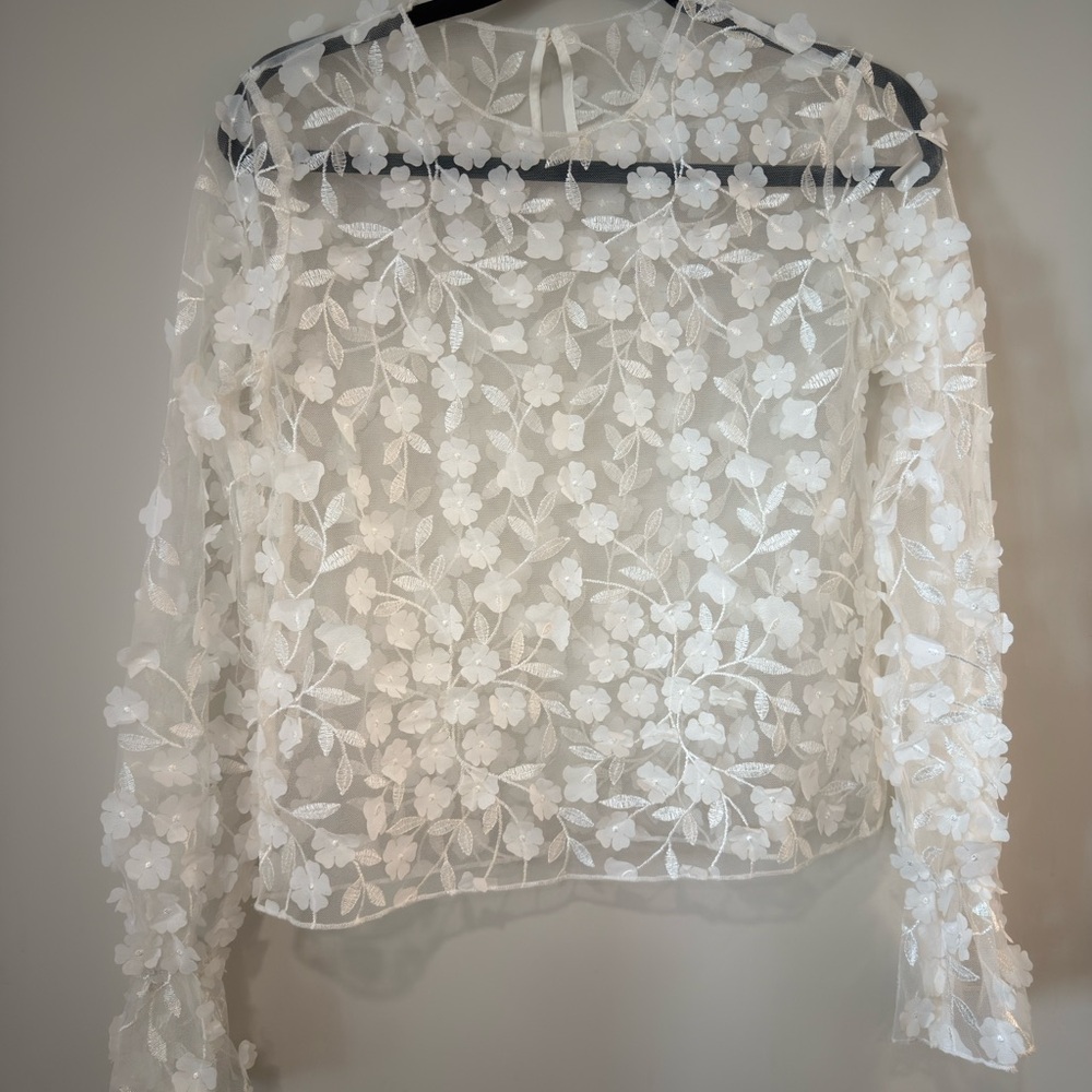 SOLD Chic Floral Lace Sheer Blouse